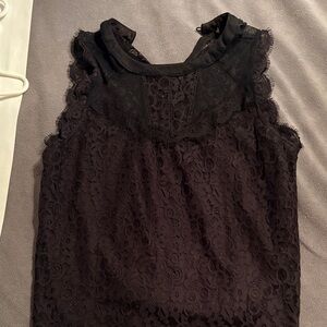Iris Black Lace Sleeveless Top